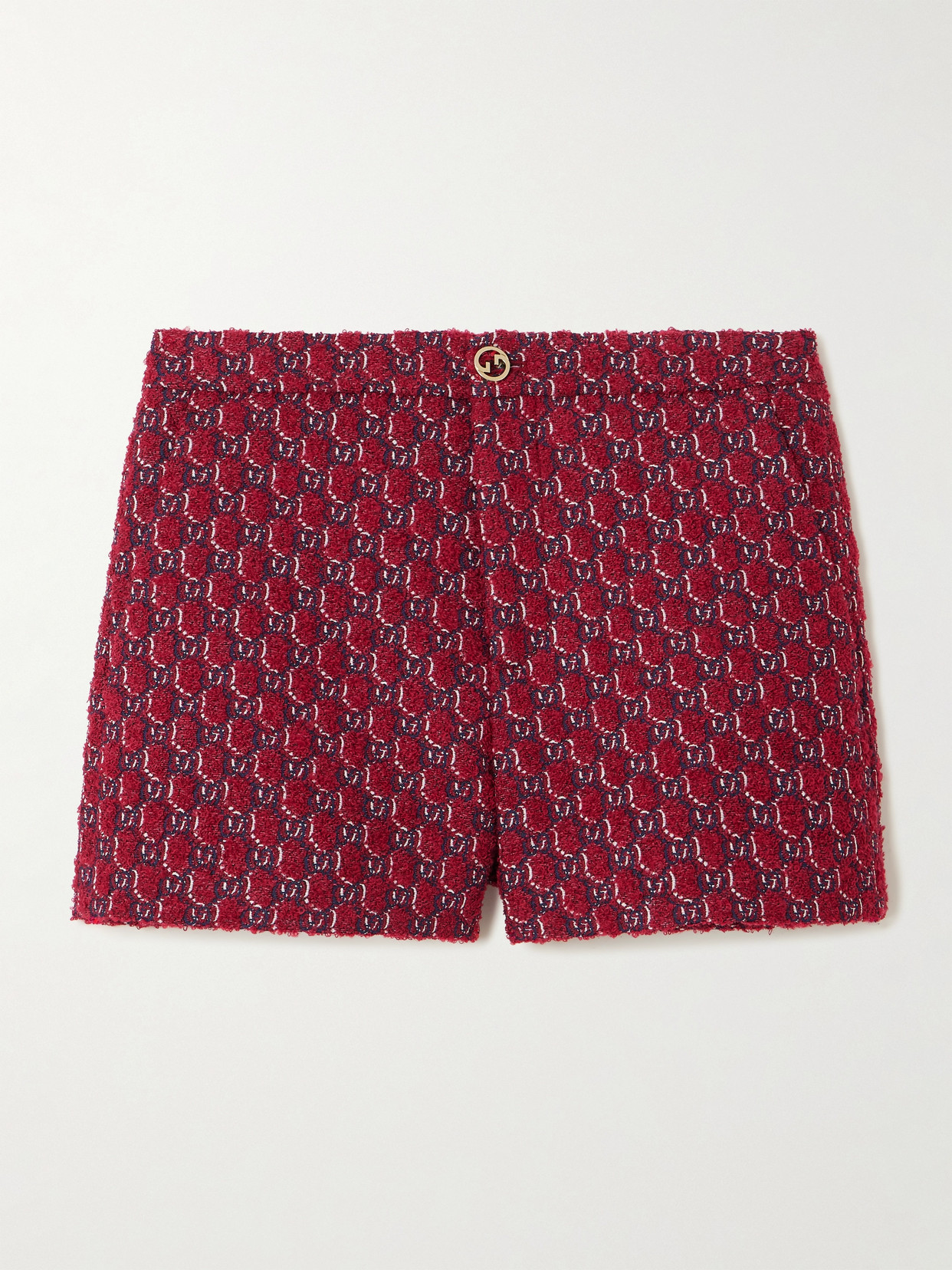 Gucci Jacquard-knit Bouclé Shorts In Brown