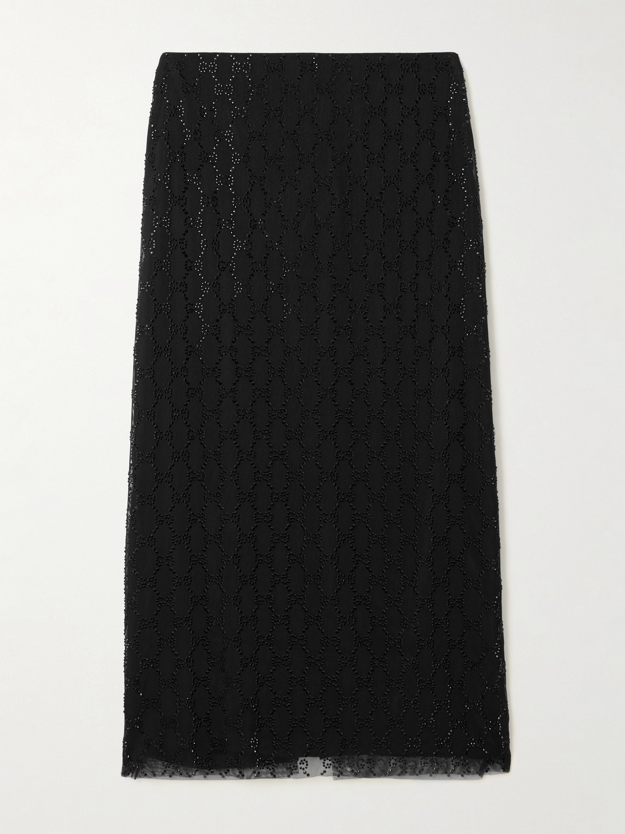 Gucci - Crystal-embellished Tulle Midi Skirt - Black