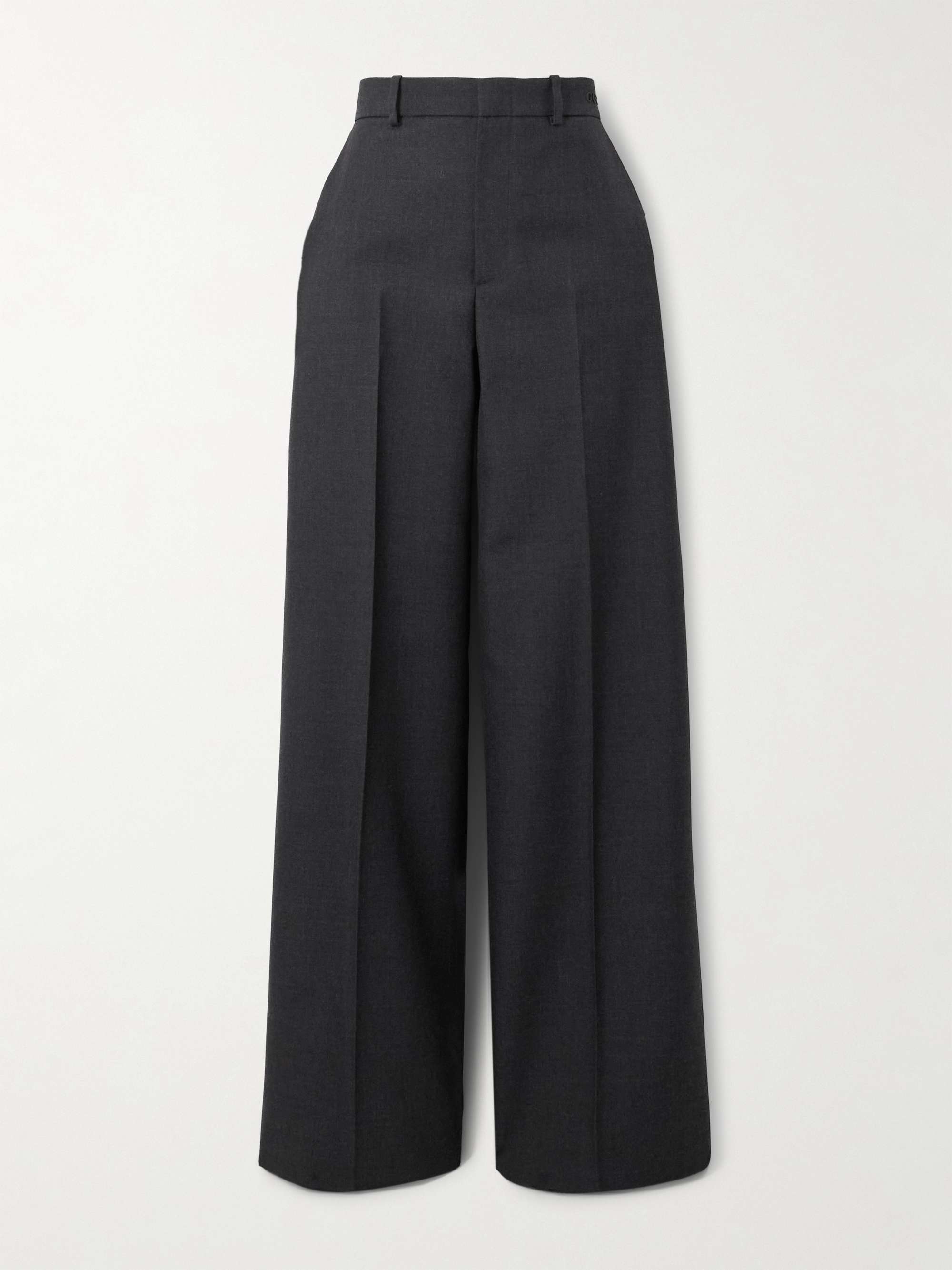 Hose mit weitem Bein aus Jacquard mit Falten - grau - IT34