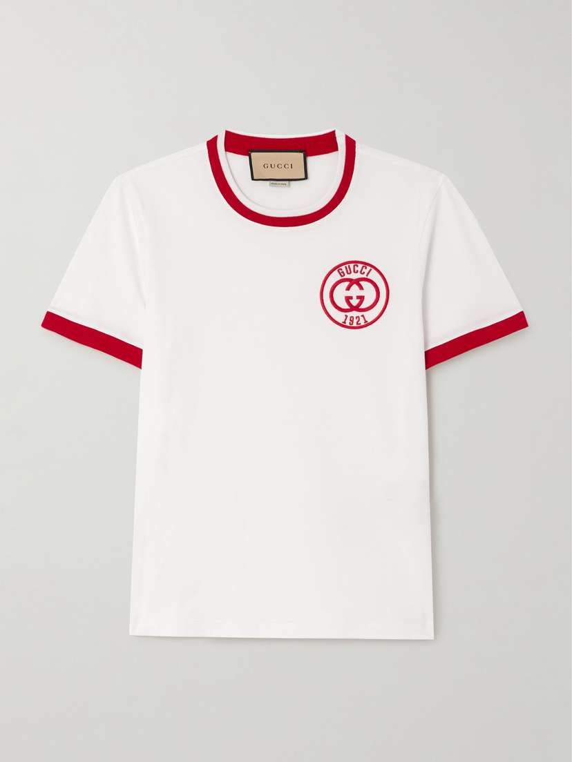 Gucci Embroidered Cotton-jersey T-shirt
