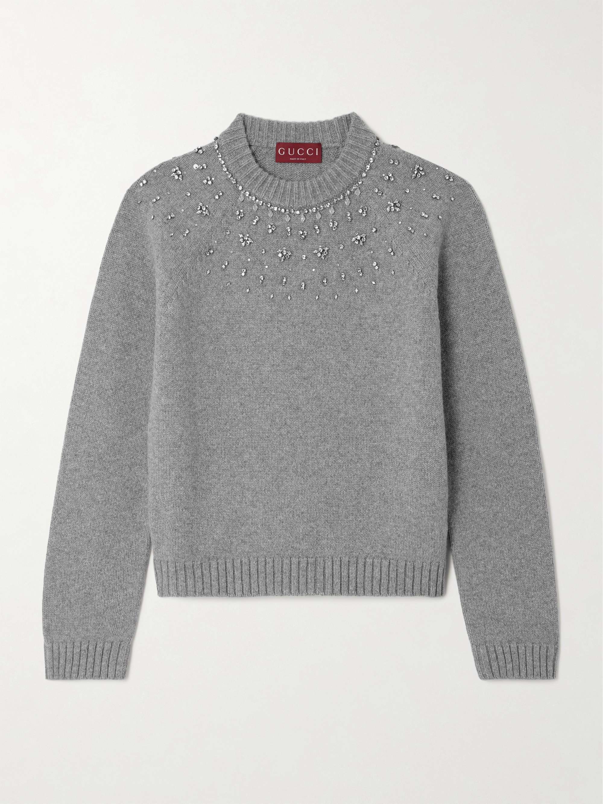 GUCCI Crystal embellished wool and cashmere blend sweater NET A PORTER