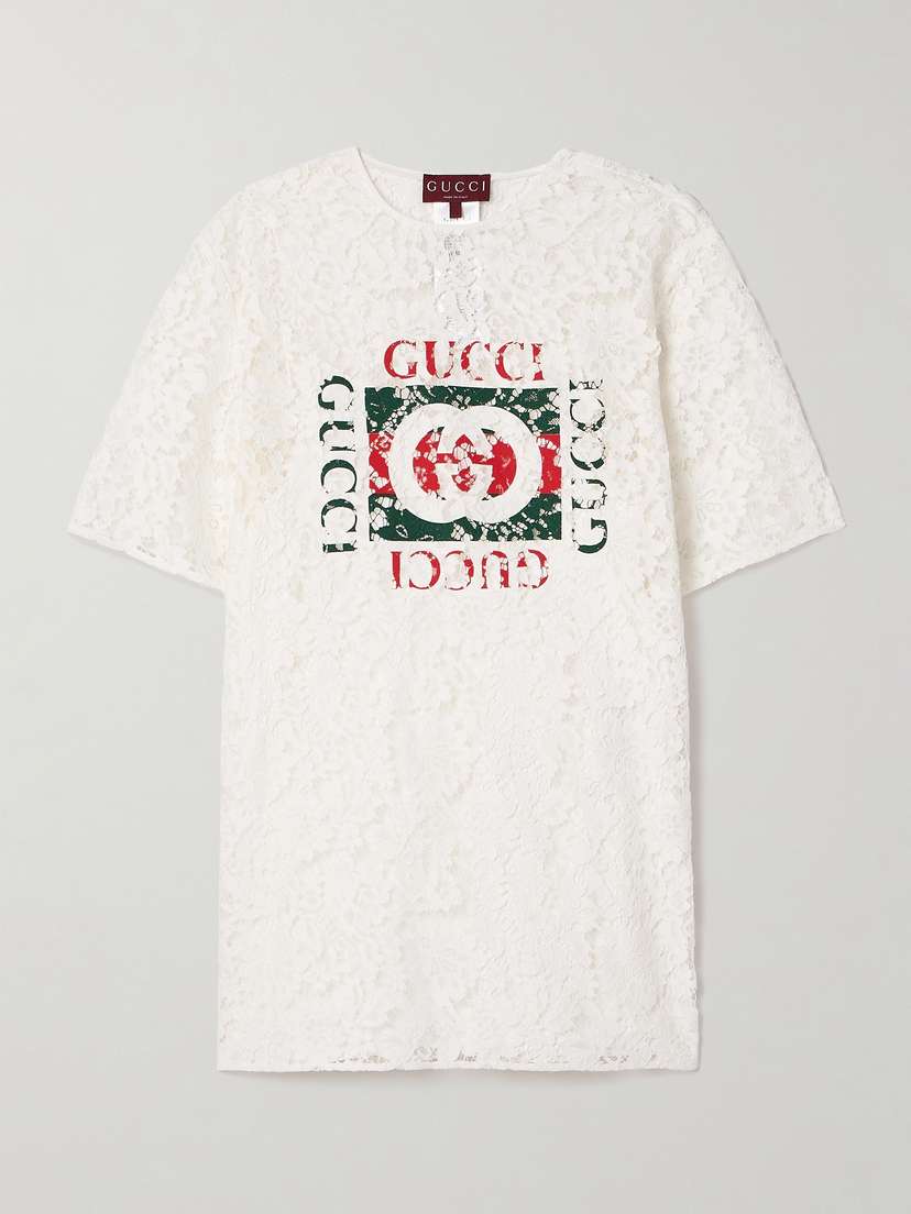Gucci Printed Corded Lace T-shirt