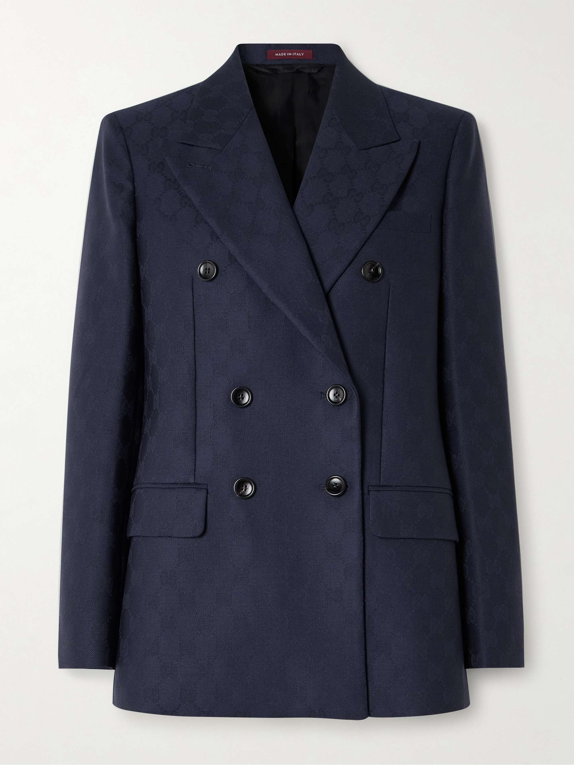 Blazer a double boutonnage en jacquard de laine