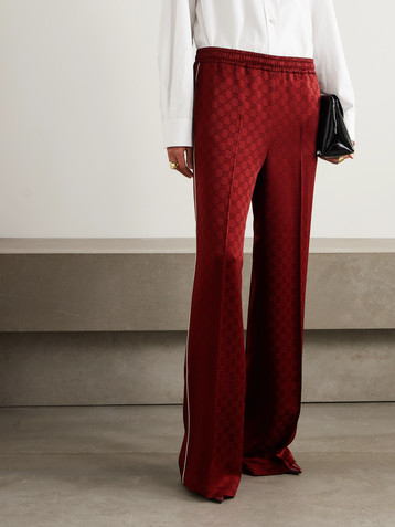 Gucci Satin-jacquard straight-leg pants