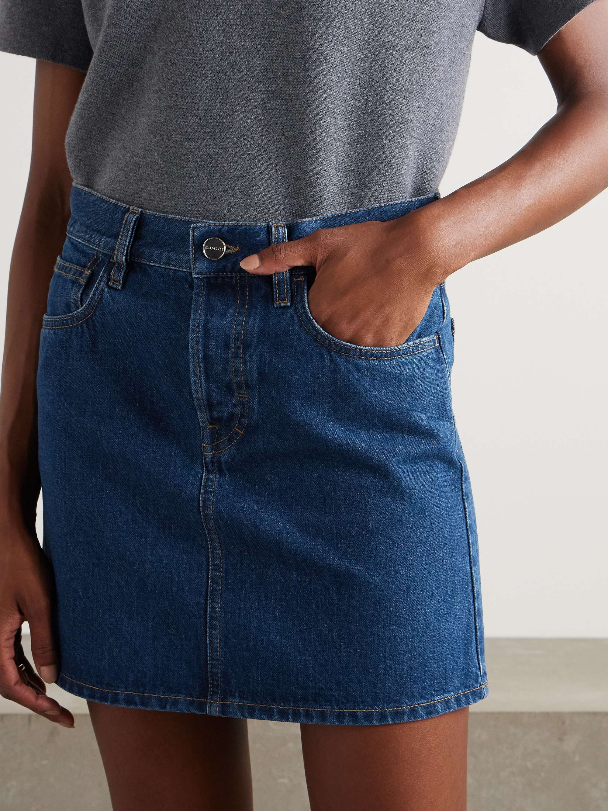 スカート Gucci skirt in denim GUCCI Denim mini skirt | NET-A-PORTER