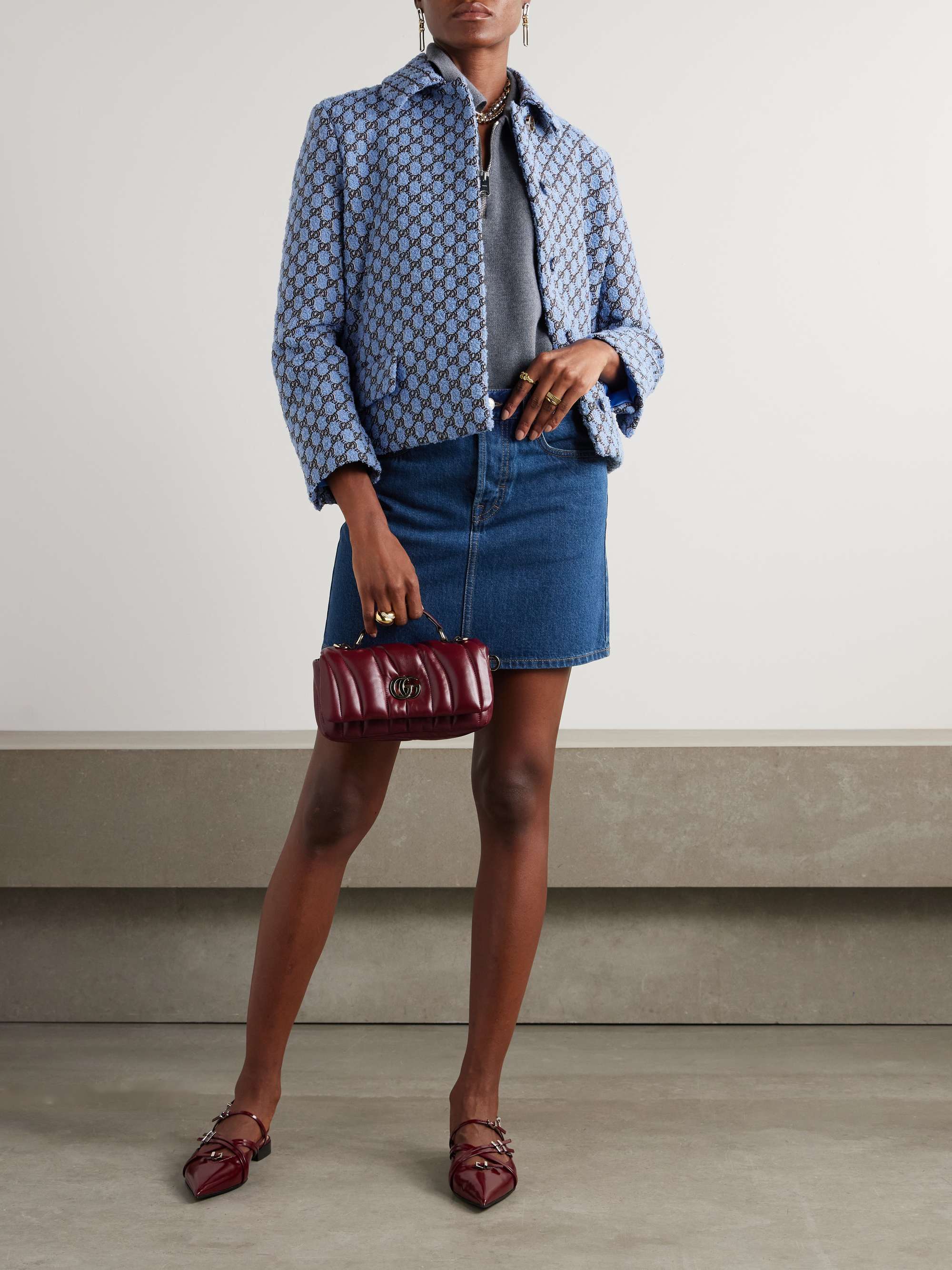 スカート Gucci skirt in denim GUCCI Denim mini skirt | NET-A-PORTER