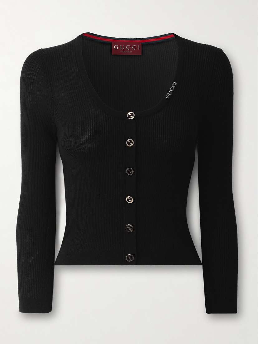 Gucci Ribbed Wool And ilk-blend Cardigan