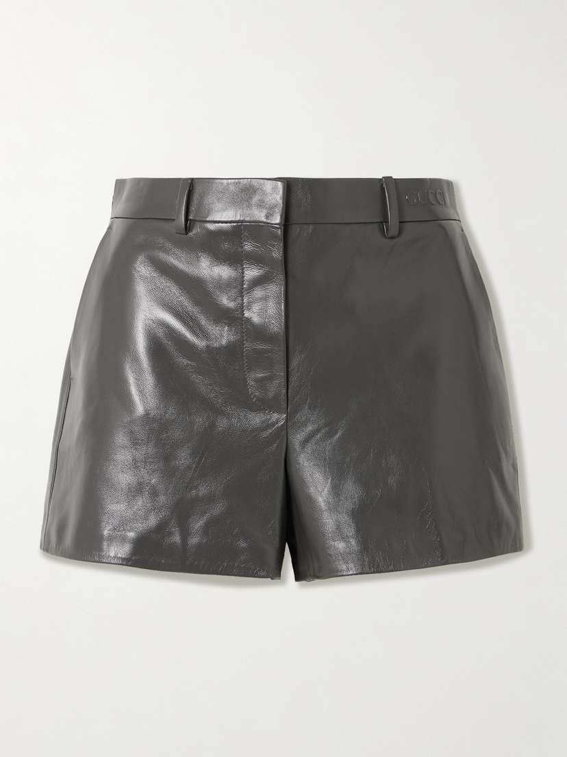 Gucci Embossed Leather Shorts