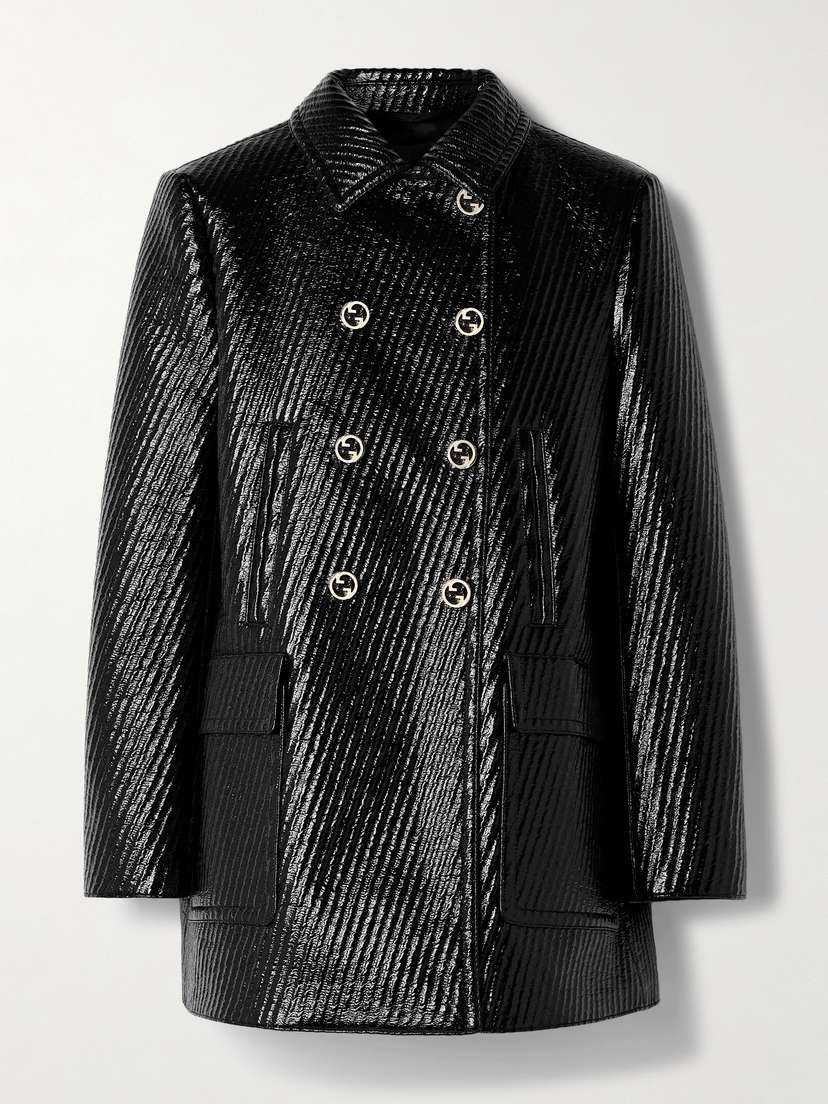 Gucci Double-breasted Quilted Coated Wool-blend Jacket