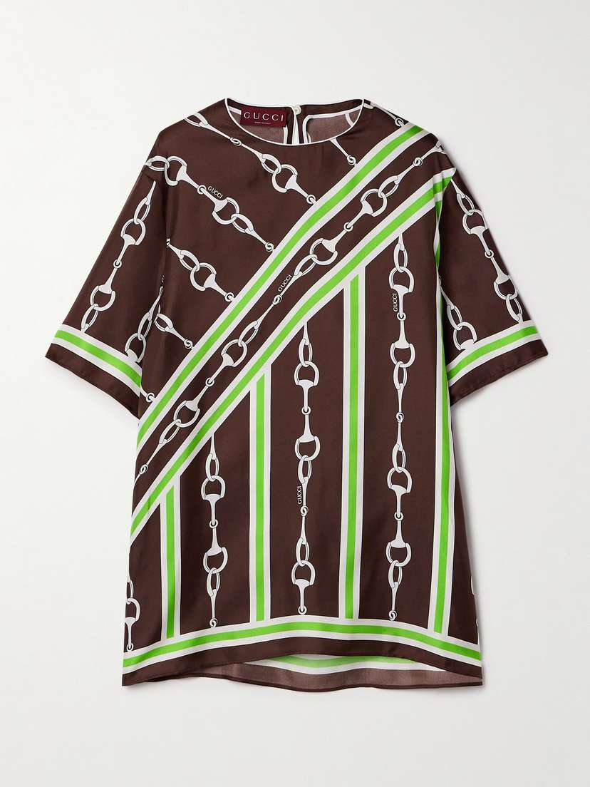 Gucci Printed Silk-twill Top