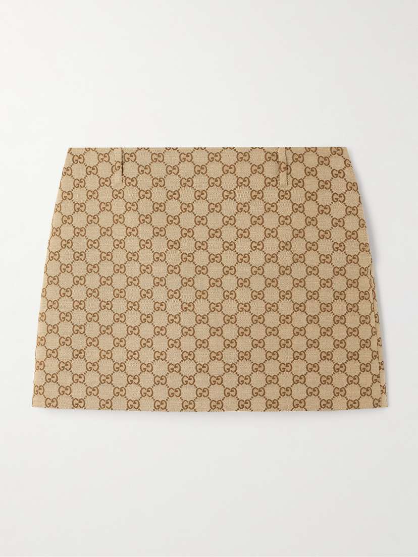 Gucci Cotton-blend Canvas-jacquard Mini Skirt
