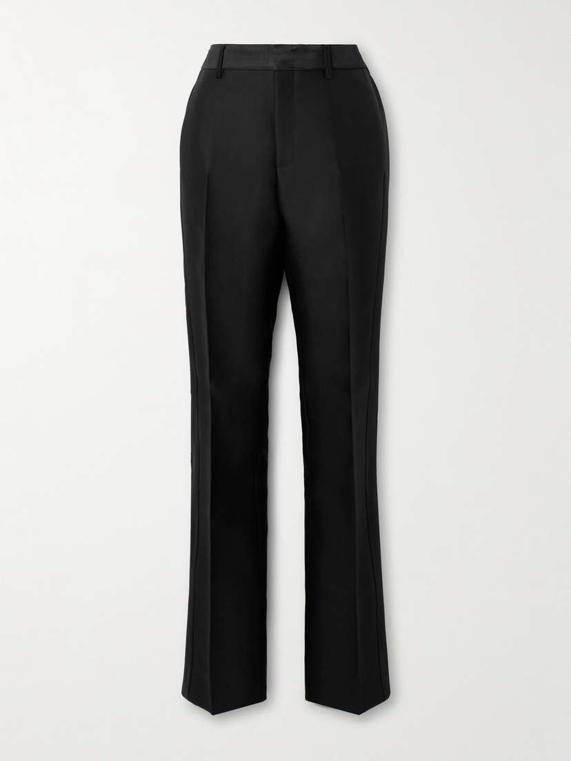 Gucci Wool And Silk-blend Gabardine Straight-leg Pants