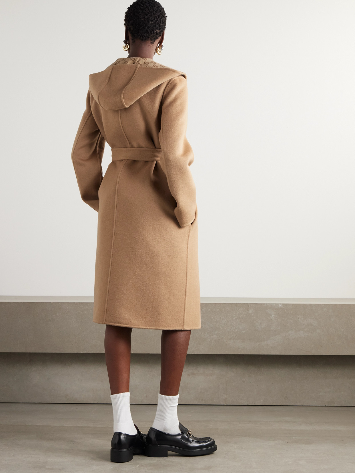 Reversible Hooded Belted Wool And Silk-Blend Coat