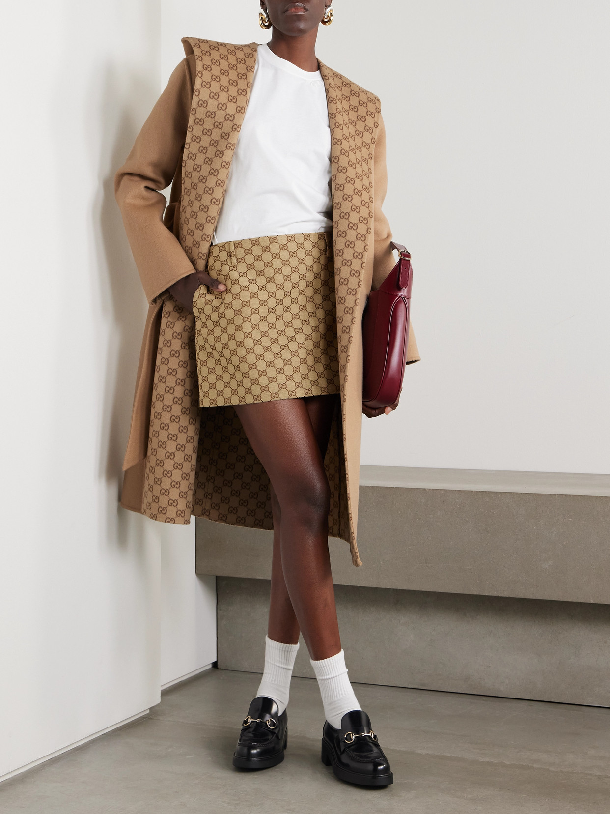 Reversible Hooded Belted Wool And Silk-Blend Coat
