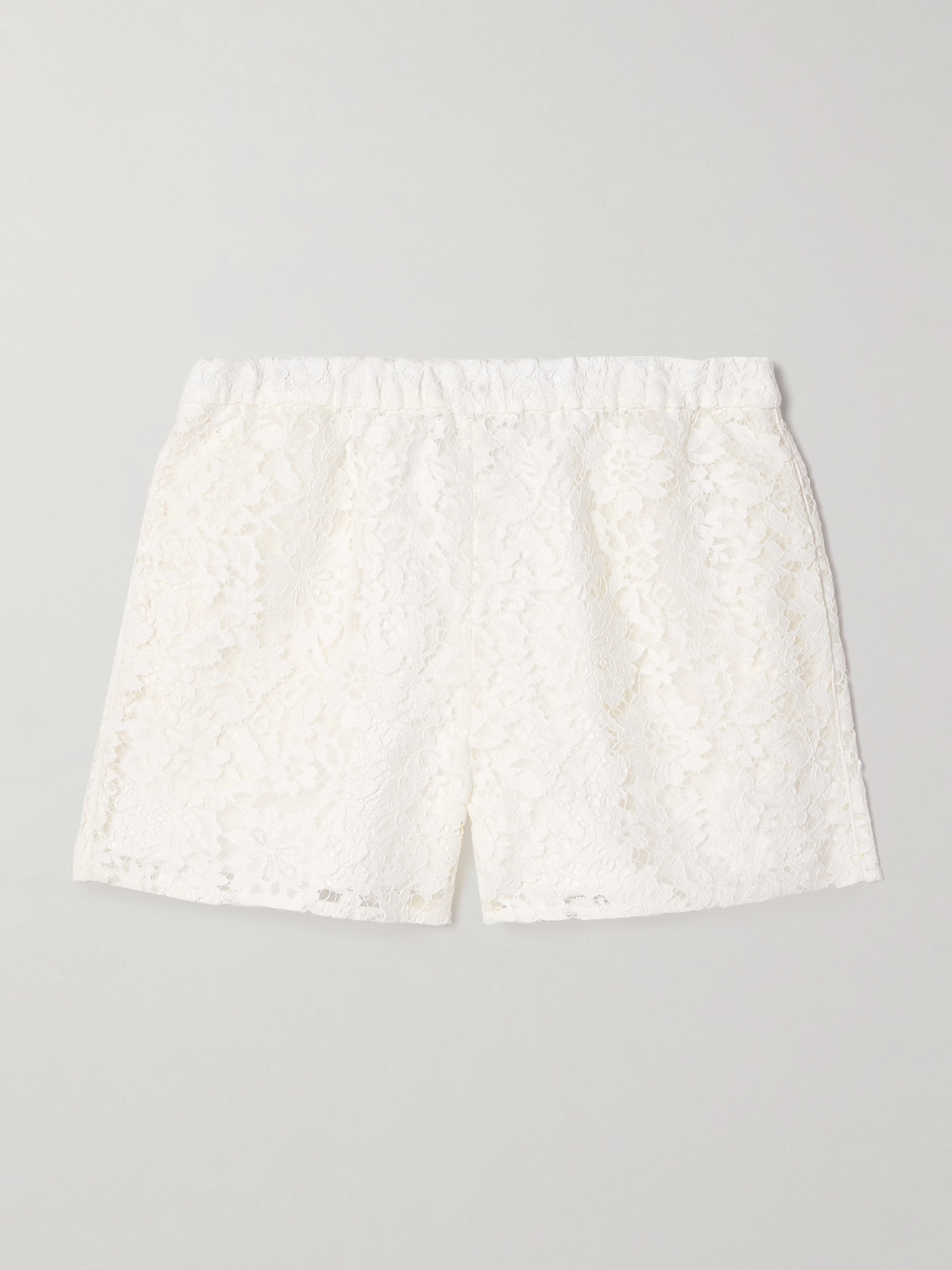Gucci Printed Corded Lace Shorts In White