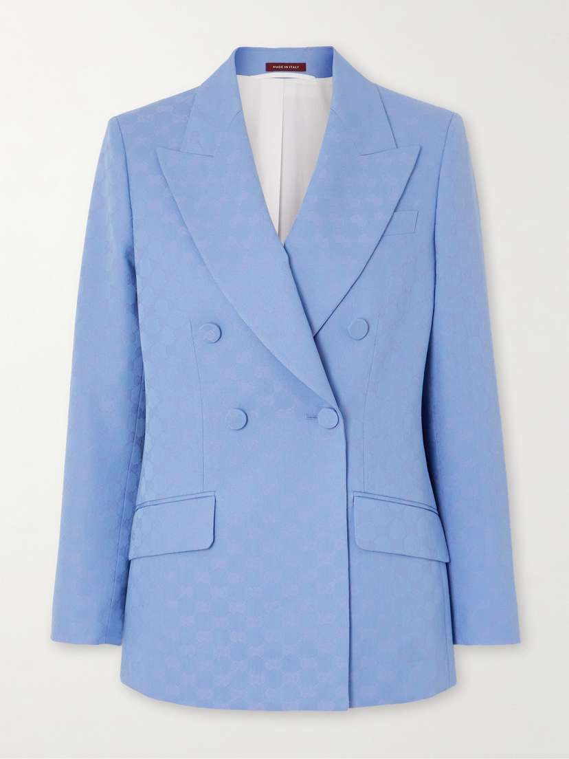 Gucci Double-breasted Jacquard Blazer