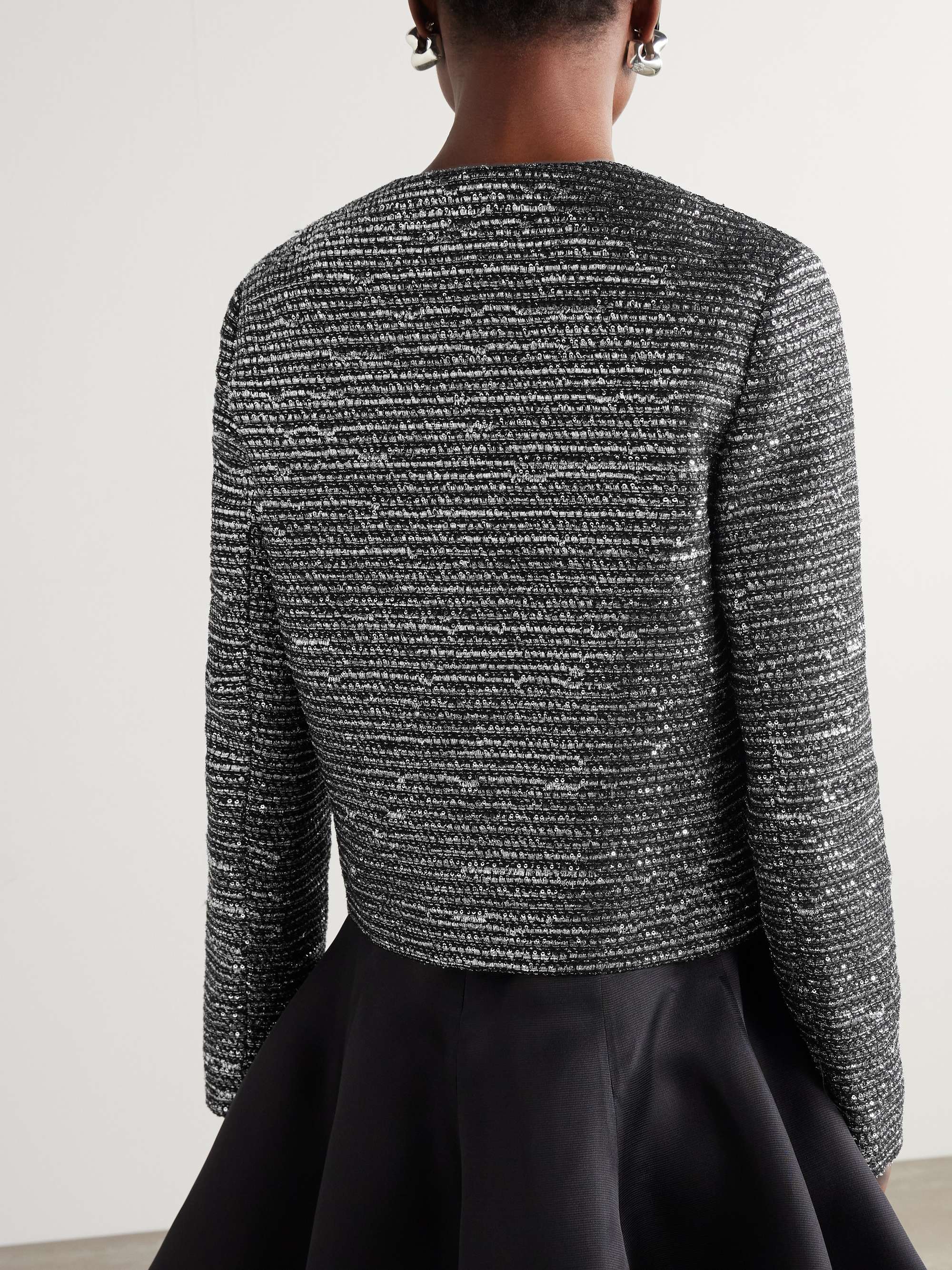 Black Cropped sequined wool-blend jacket | GUCCI | NET-A-PORTER Black Cropped sequined wool-blend jacket | GUCCI | NET-A-PORTER