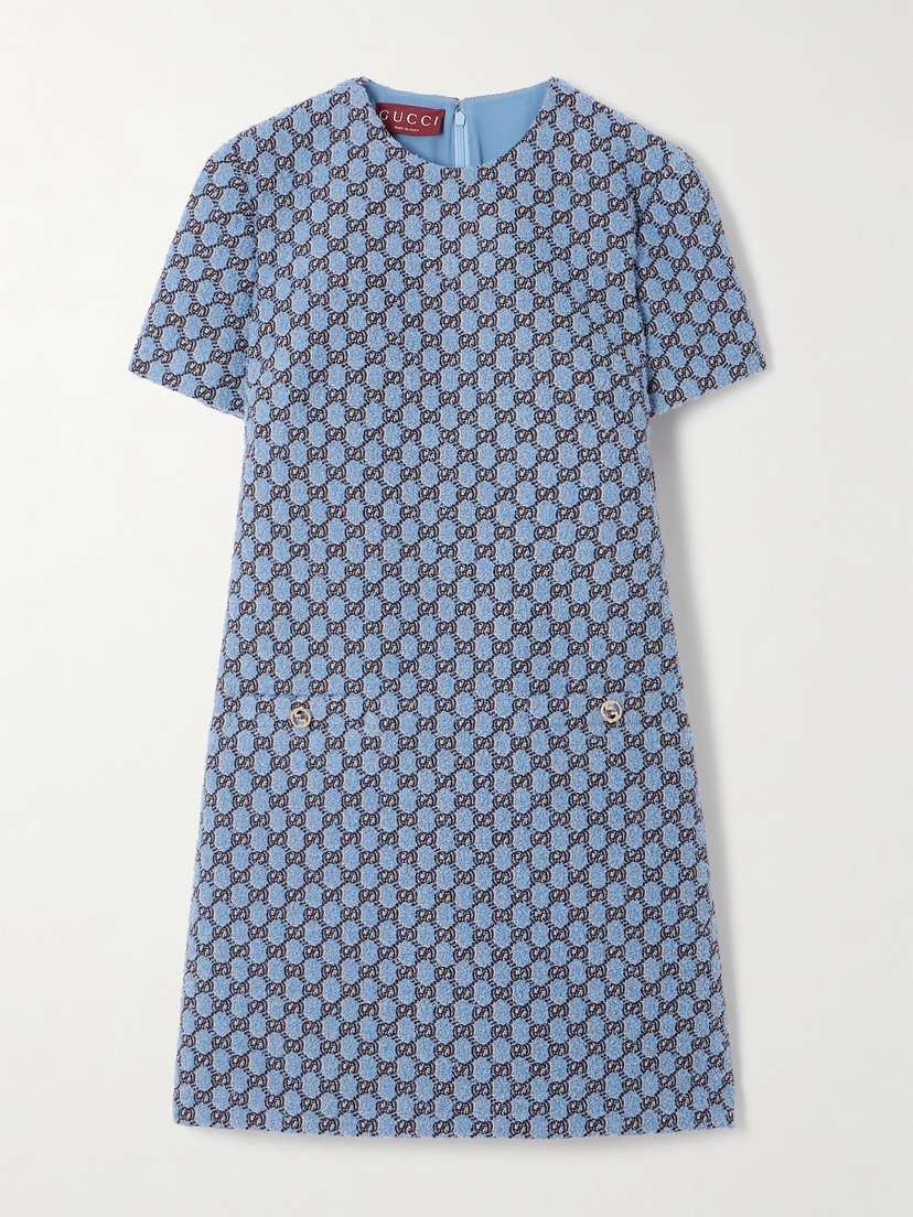 Gucci Embroidered Bouclé Mini Dress