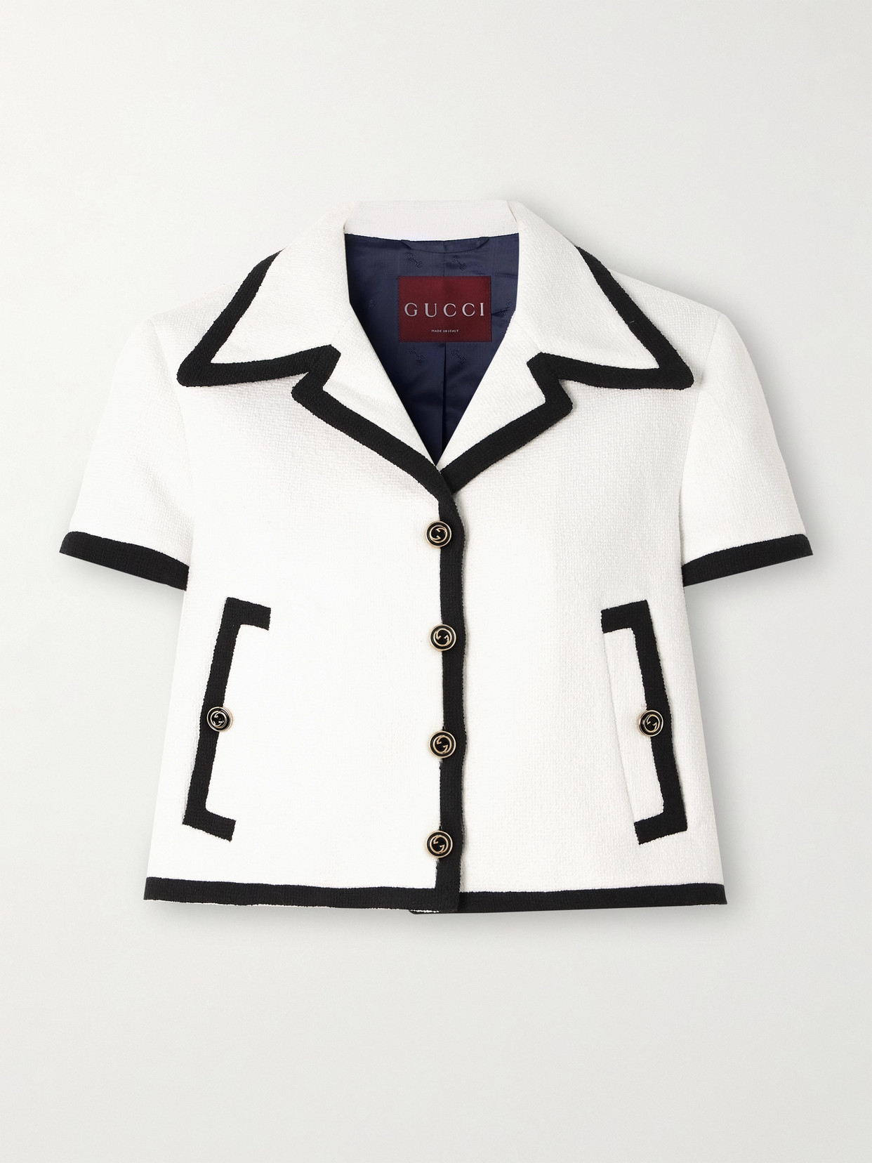 Gucci - Cropped Two-tone Cotton-blend Tweed Jacket - Off-white