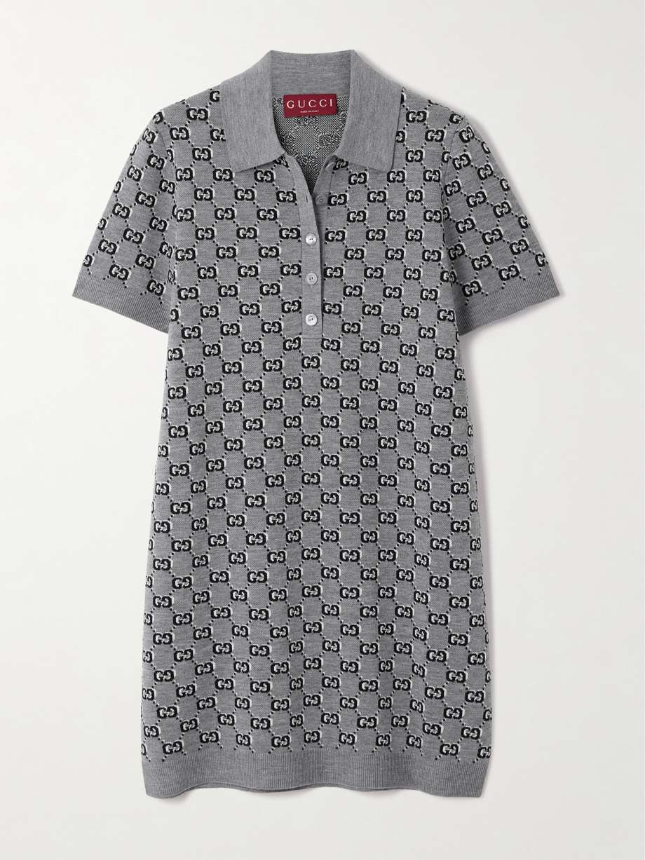 wool-jacquard mini dress