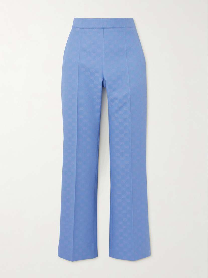 Gucci Satin-twill Jacquard Flared Pants