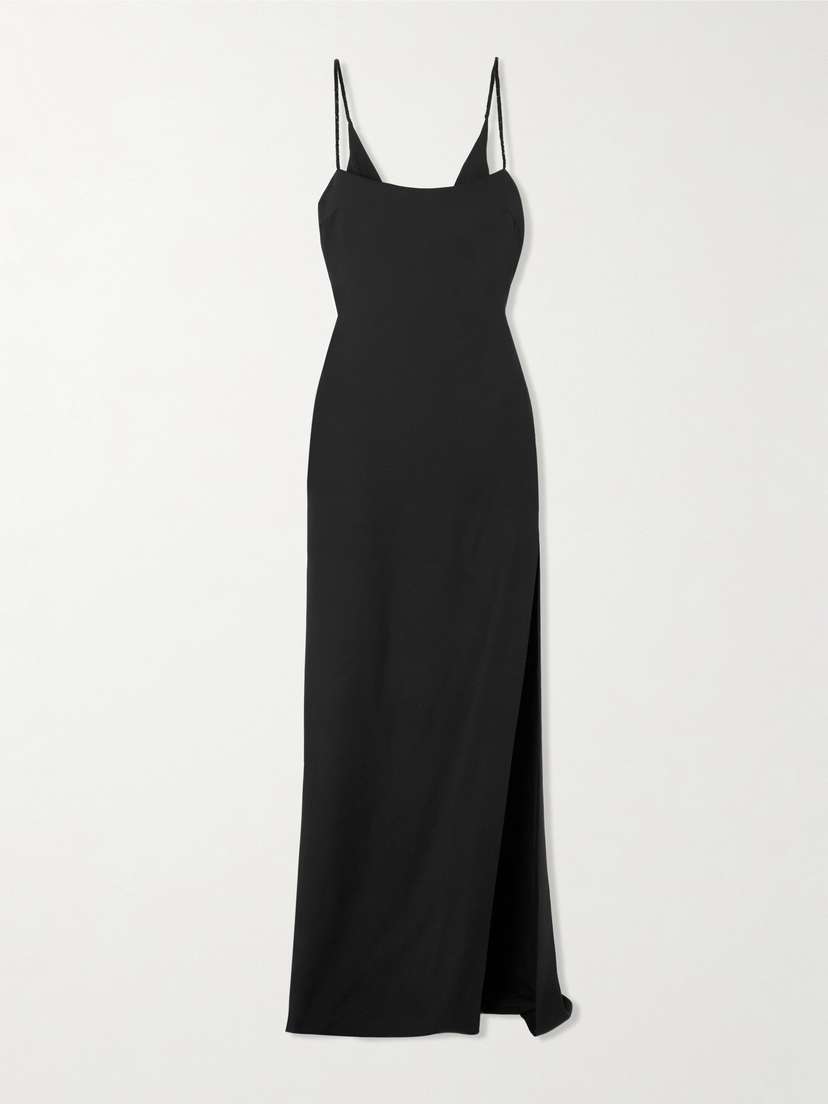 Gucci Draped Open-back Embellished Cady Gown
