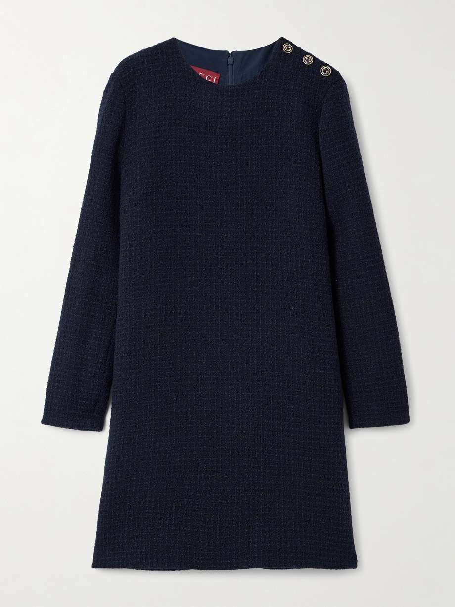 wool-blend bouclé-tweed mini dress