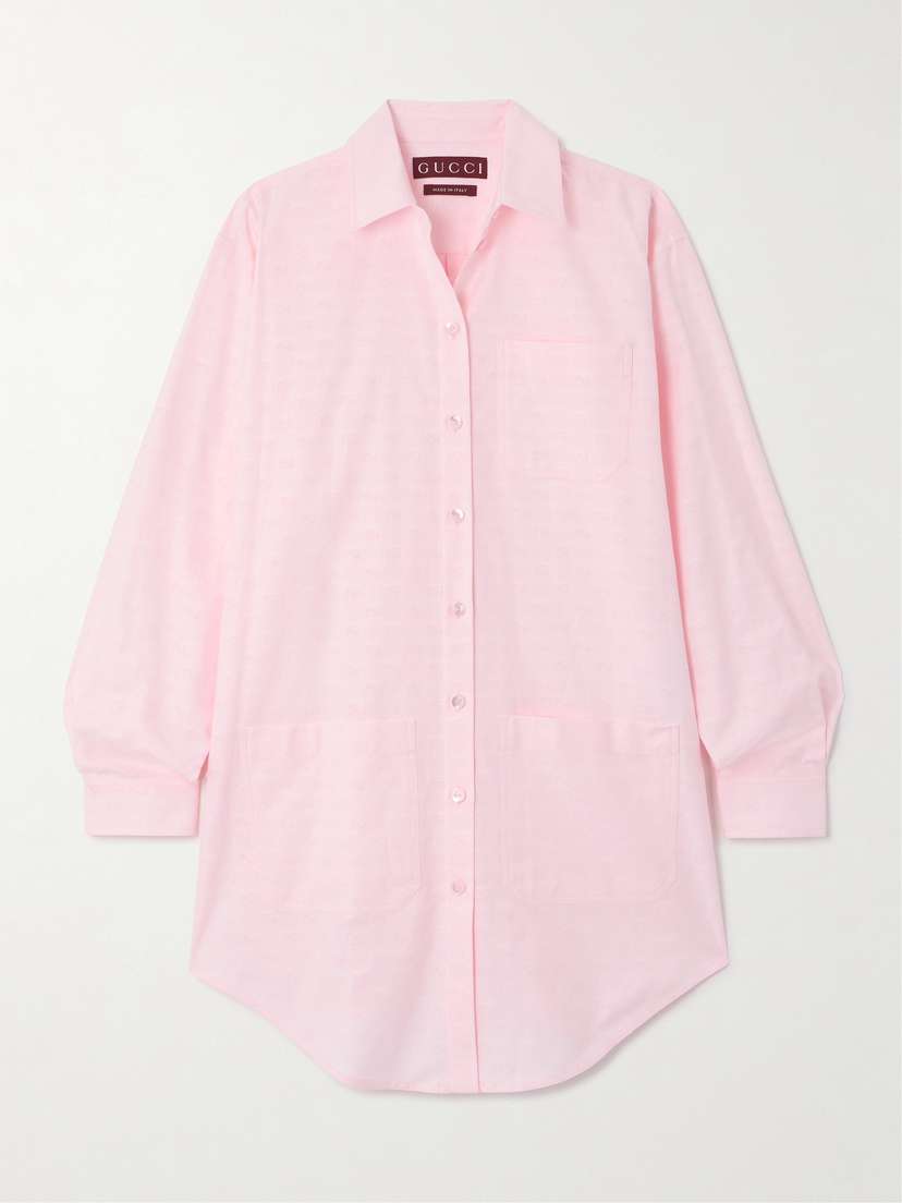 Gucci Gg Supreme Cotton Oxford-jacquard Shirt