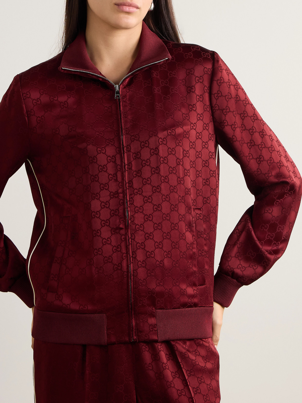 Satin-Jacquard Track Jacket