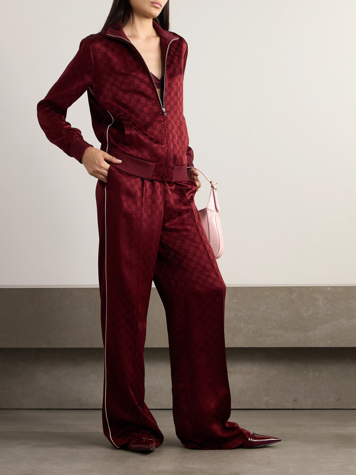 Satin-Jacquard Track Jacket