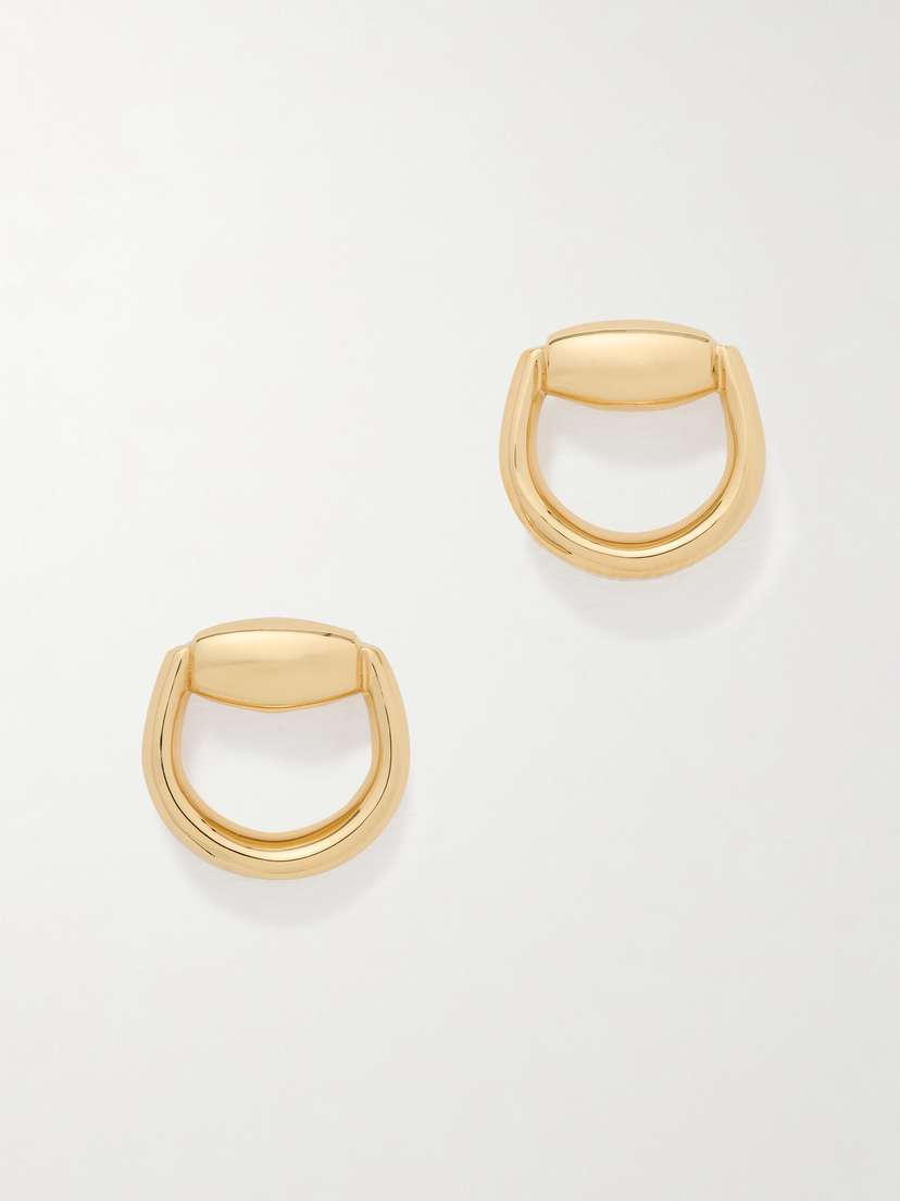 Gucci Horsebit Gold Earrings