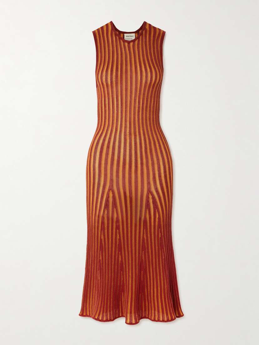 ESCVDO Marina Ribbed-knit Midi Dress