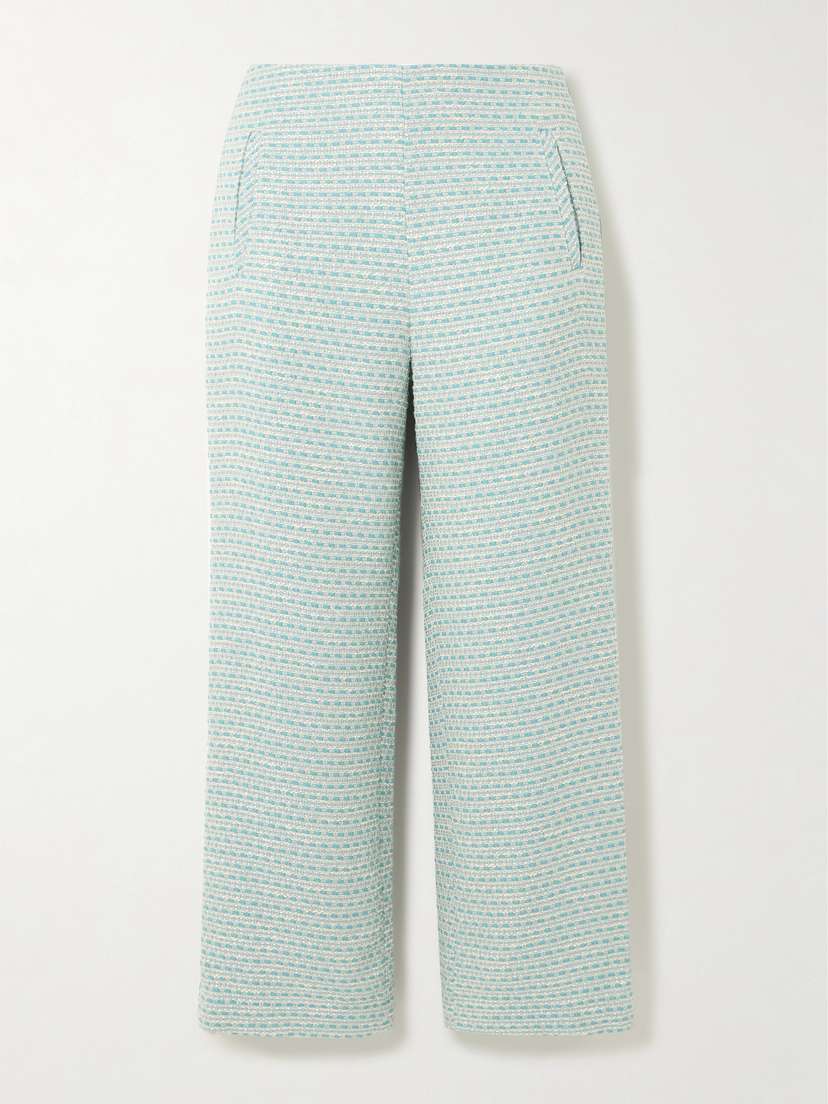 Lisa Marie Fernandez Cropped Metallic Cotton-blend Bouclé-tweed Straight-leg Pants