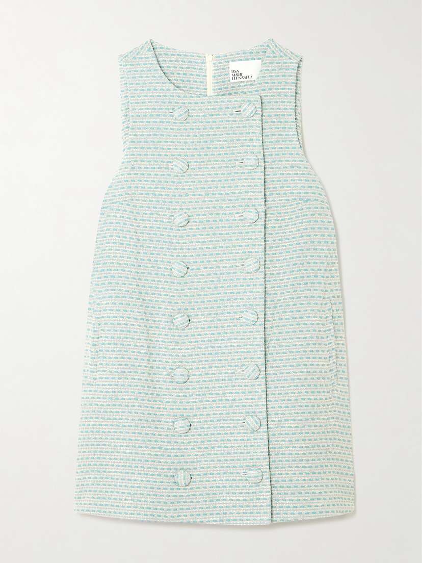 Lisa Marie Fernandez Metallic Cotton-blend Tweed Mini Dress