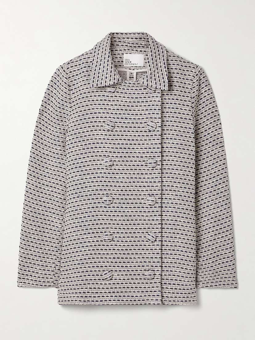Lisa Marie Fernandez Double-breasted Metallic Cotton-blend Tweed Jacket
