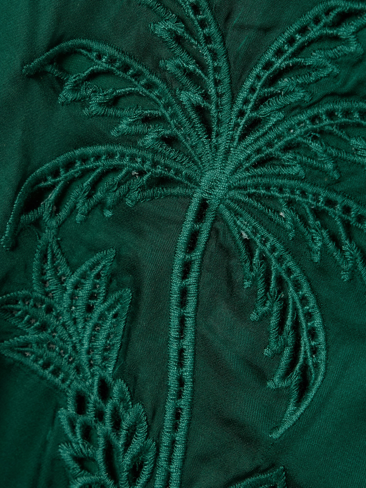 Farm Rio Richilieu Broderie Anglaise Satin Midi Wrap Skirt In Green