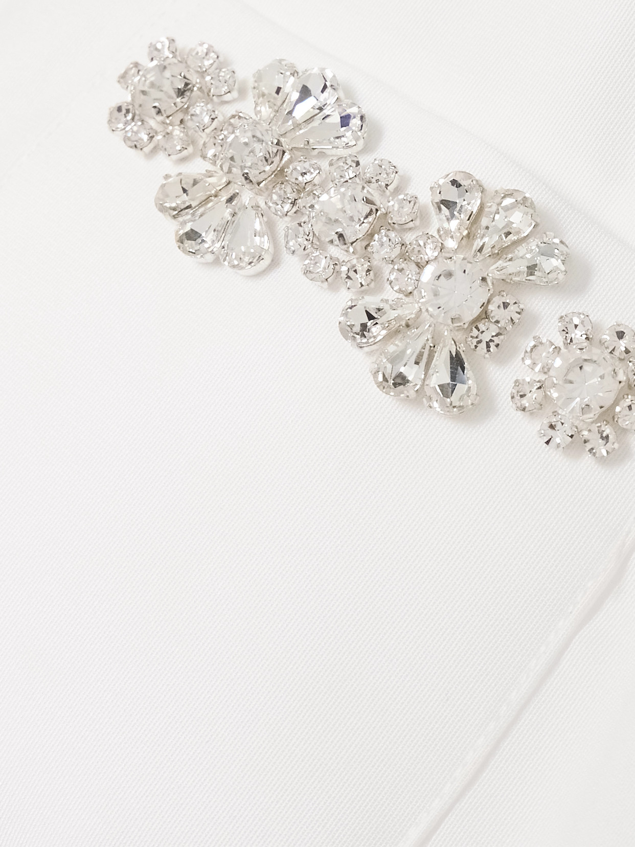 Huishan Zhang Logan Crystal-embellished Faille Shirt In White