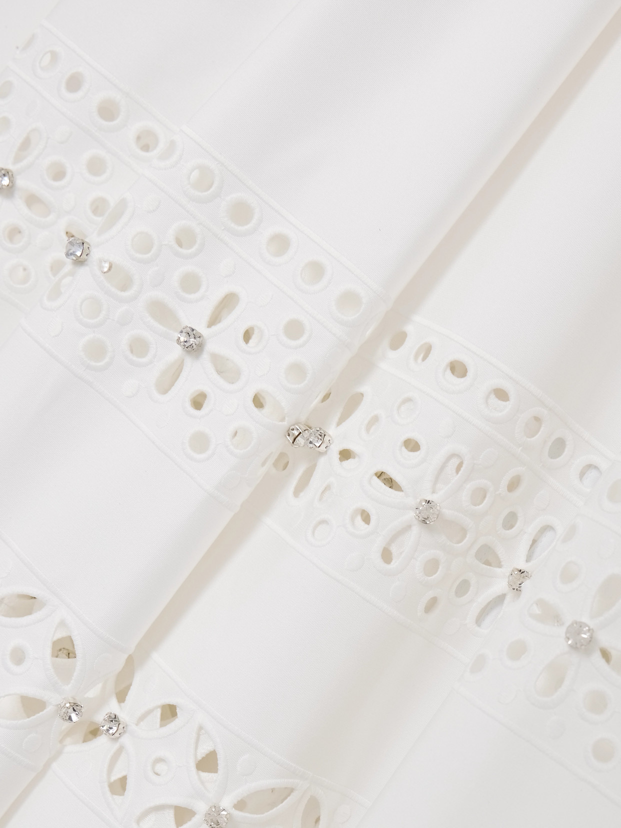Huishan Zhang Avery Embellished Cut-out Faille Maxi Skirt In White