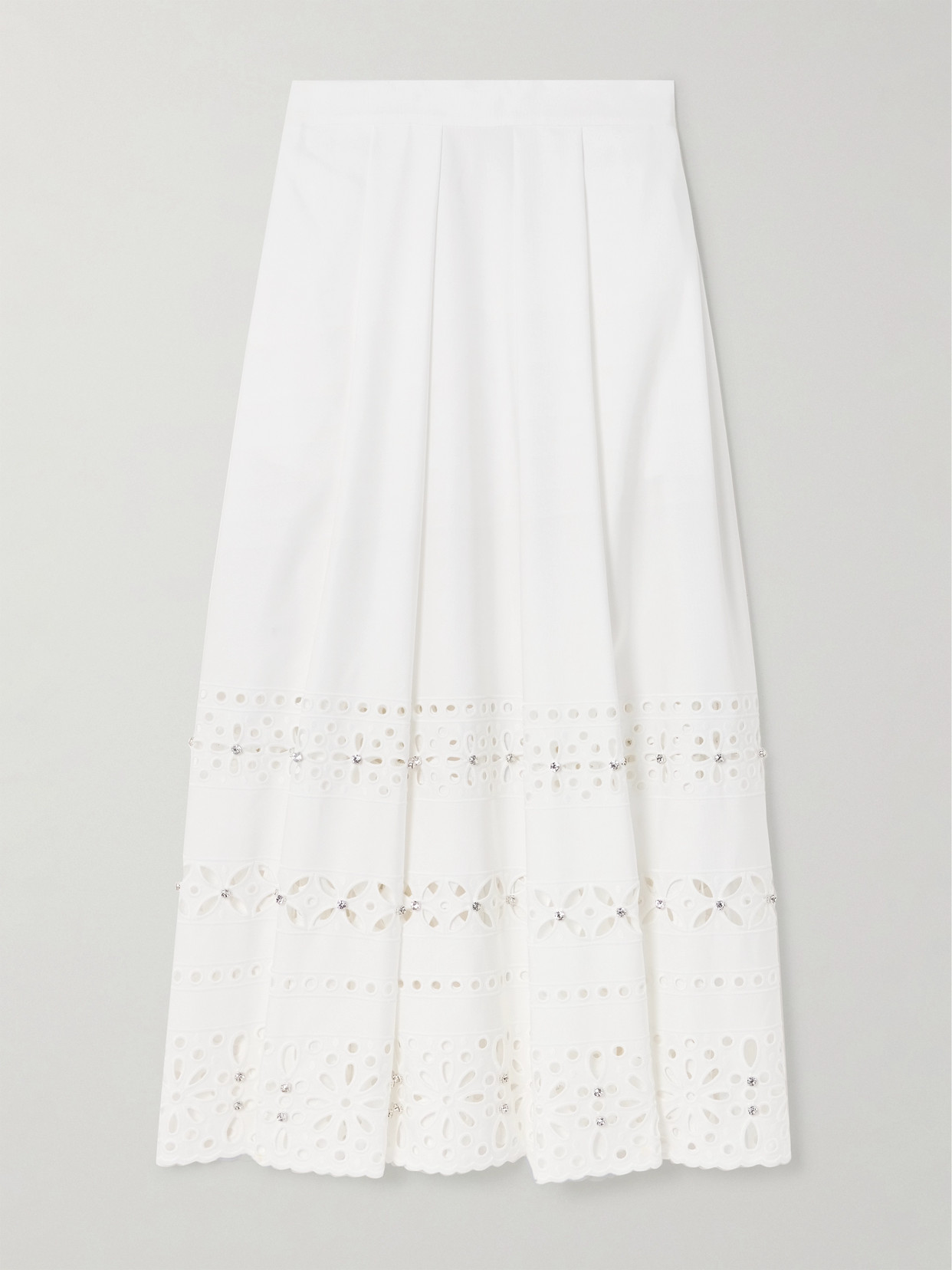 Huishan Zhang Avery Embellished Cut-out Faille Maxi Skirt In White