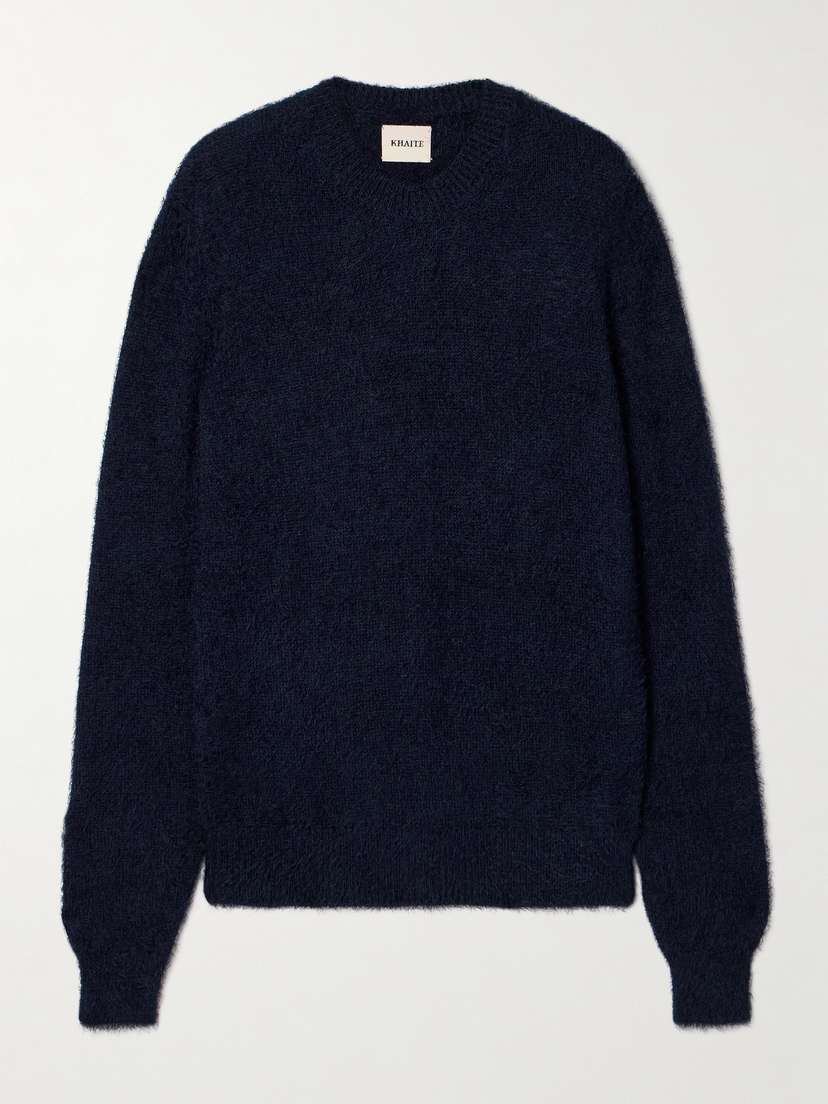 Khaite Irla Brushed Silk And Cashmere-blend Sweater