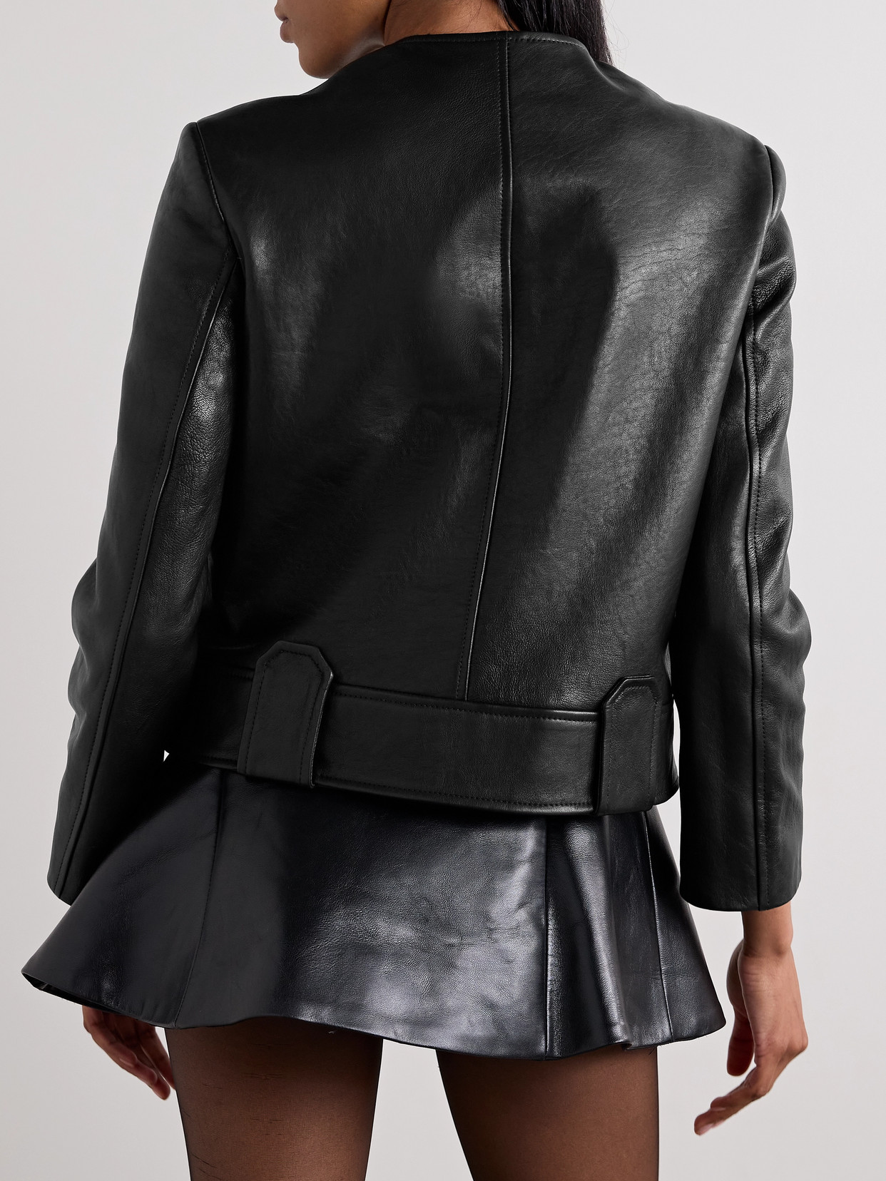 Khaite Laybin Leather Jacket Black