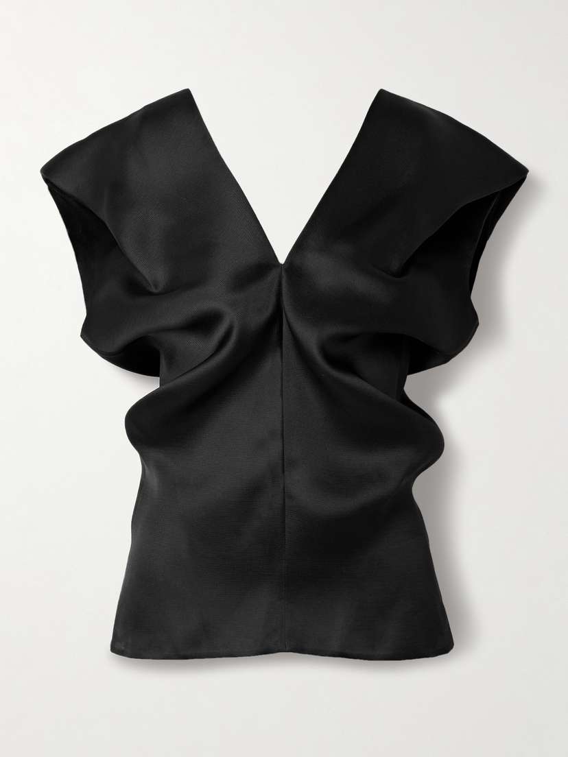 Khaite Ami Draped Silk-gazar Top