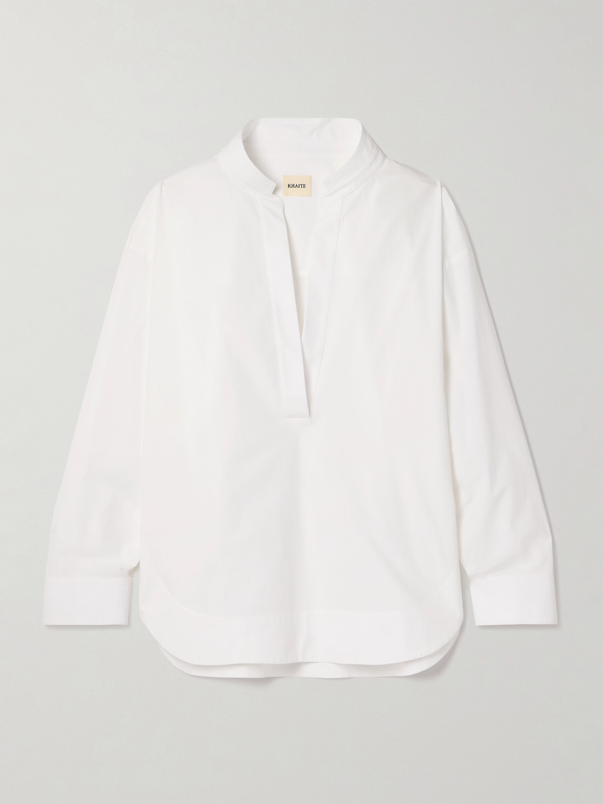 Khaite Tito Oversized Cotton-poplin Shirt In White