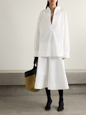 KHAITE Tito oversized cotton-poplin shirt