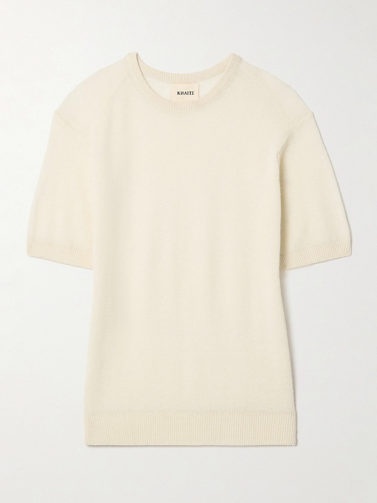 Khaite Pierre Cashmere-blend T-shirt In Cream