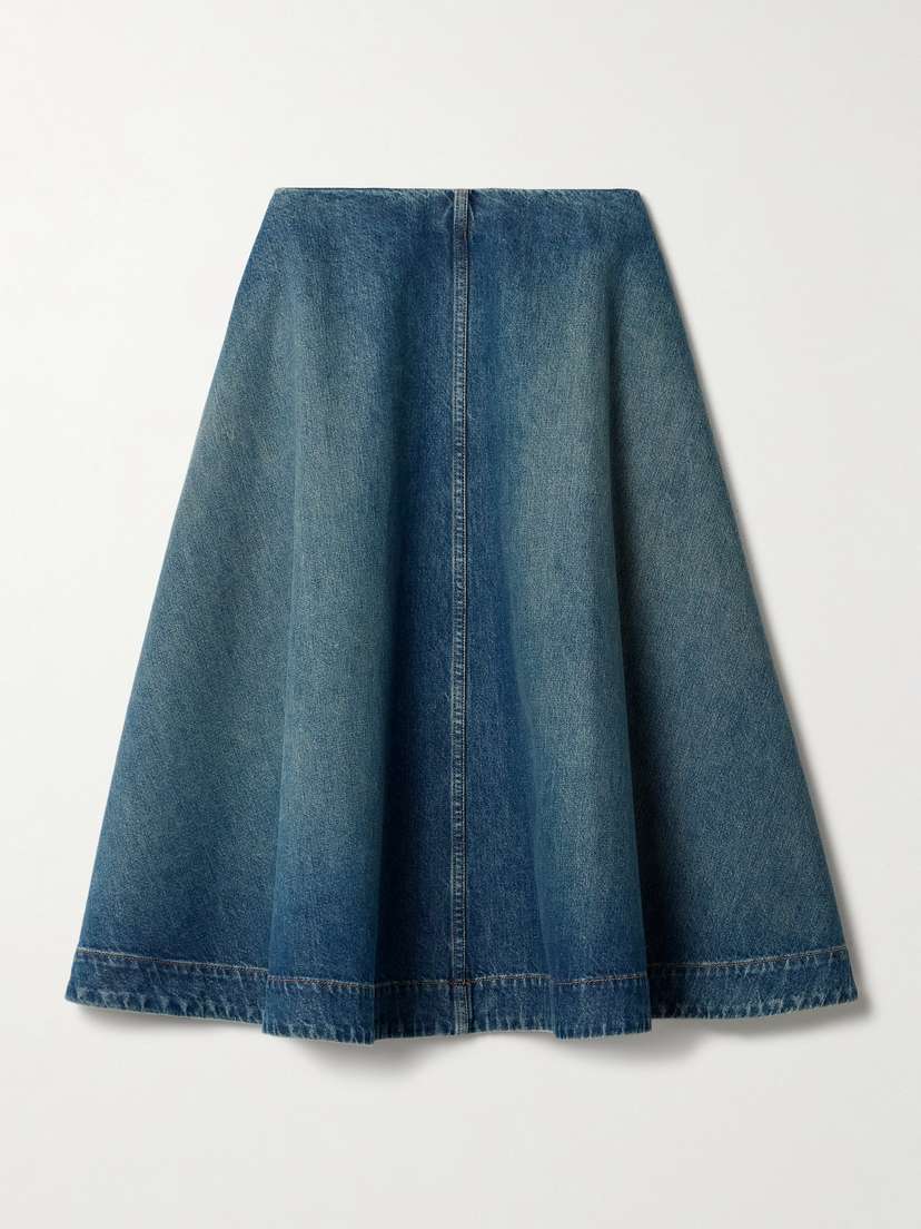Khaite Renta Denim Midi Skirt