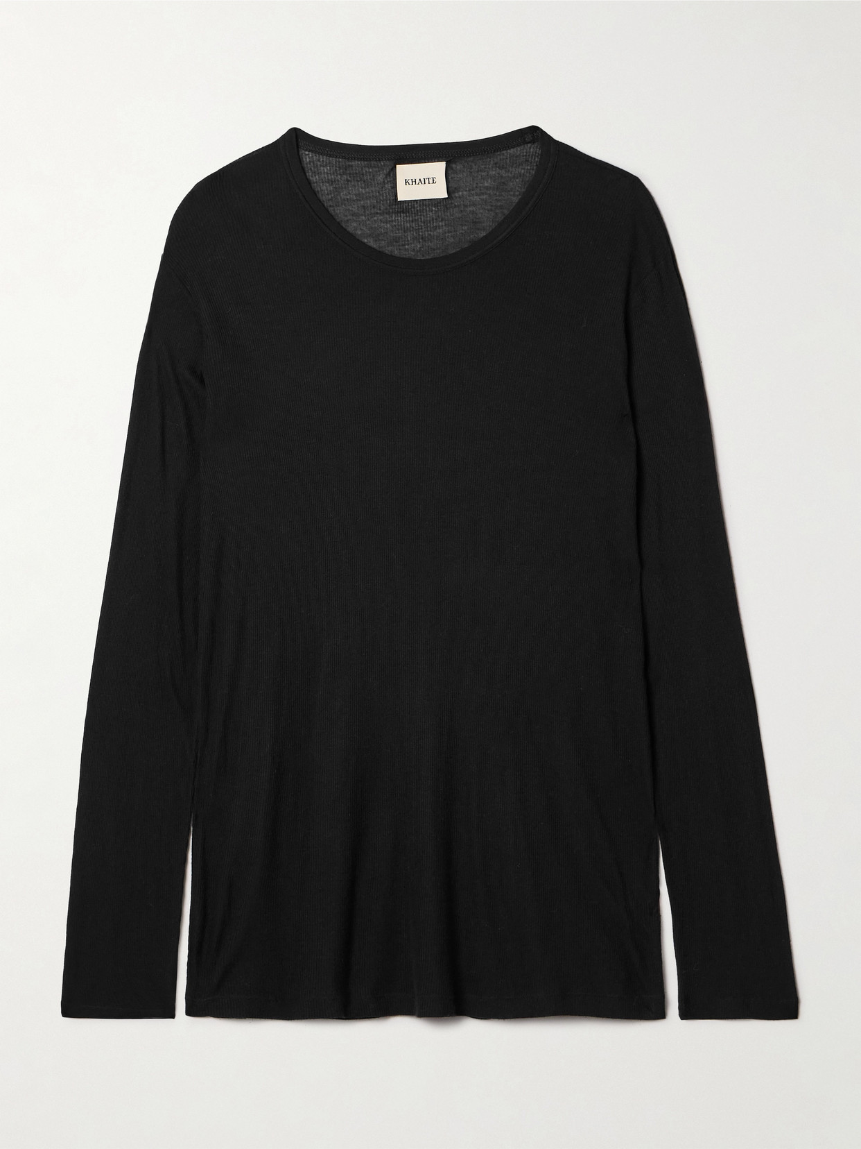 Khaite Round Collar And Long-sleeved T-shirt In Black