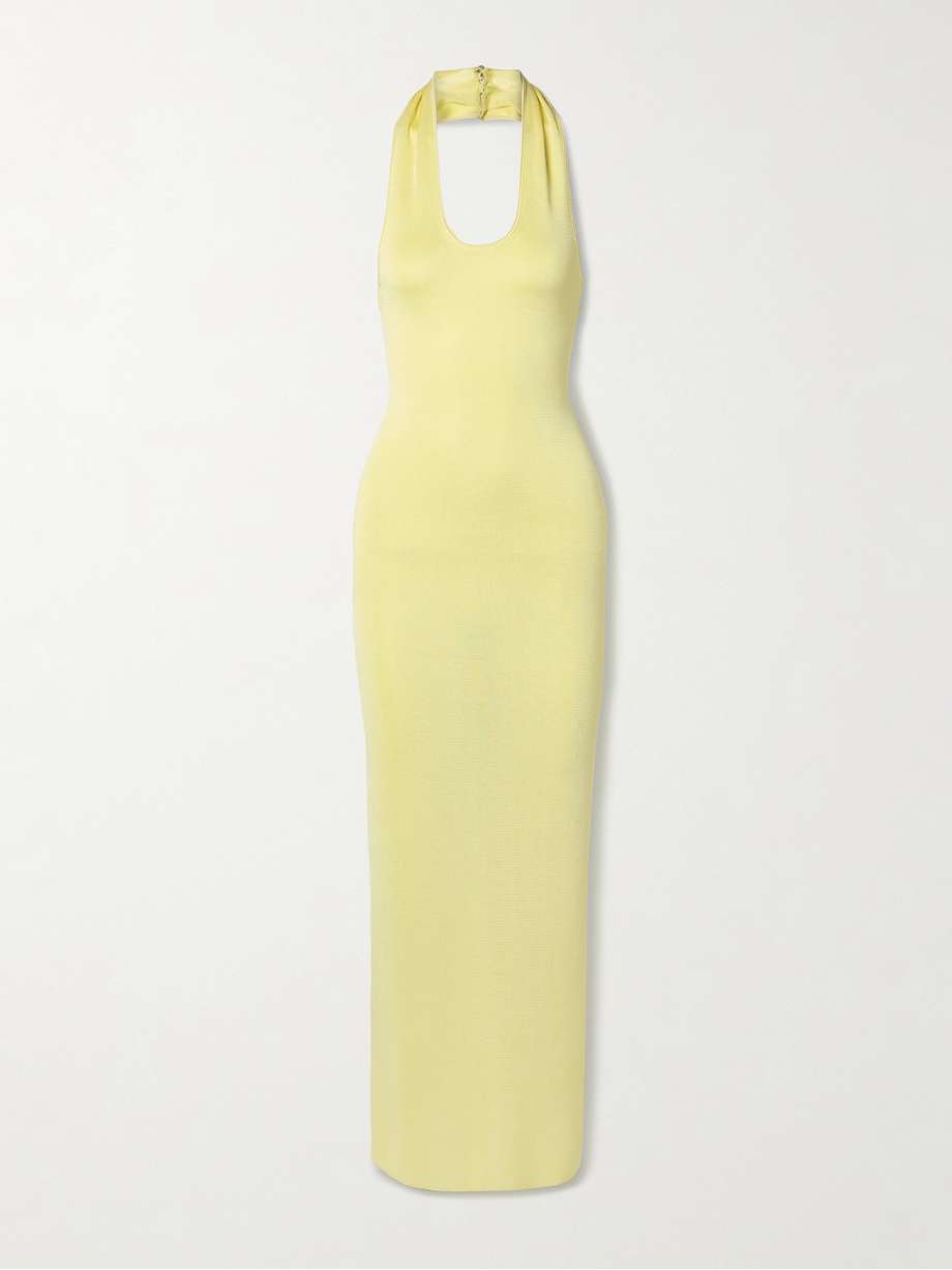 coraline jersey halterneck maxi dress