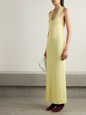 KHAITE Coraline jersey halterneck maxi dress