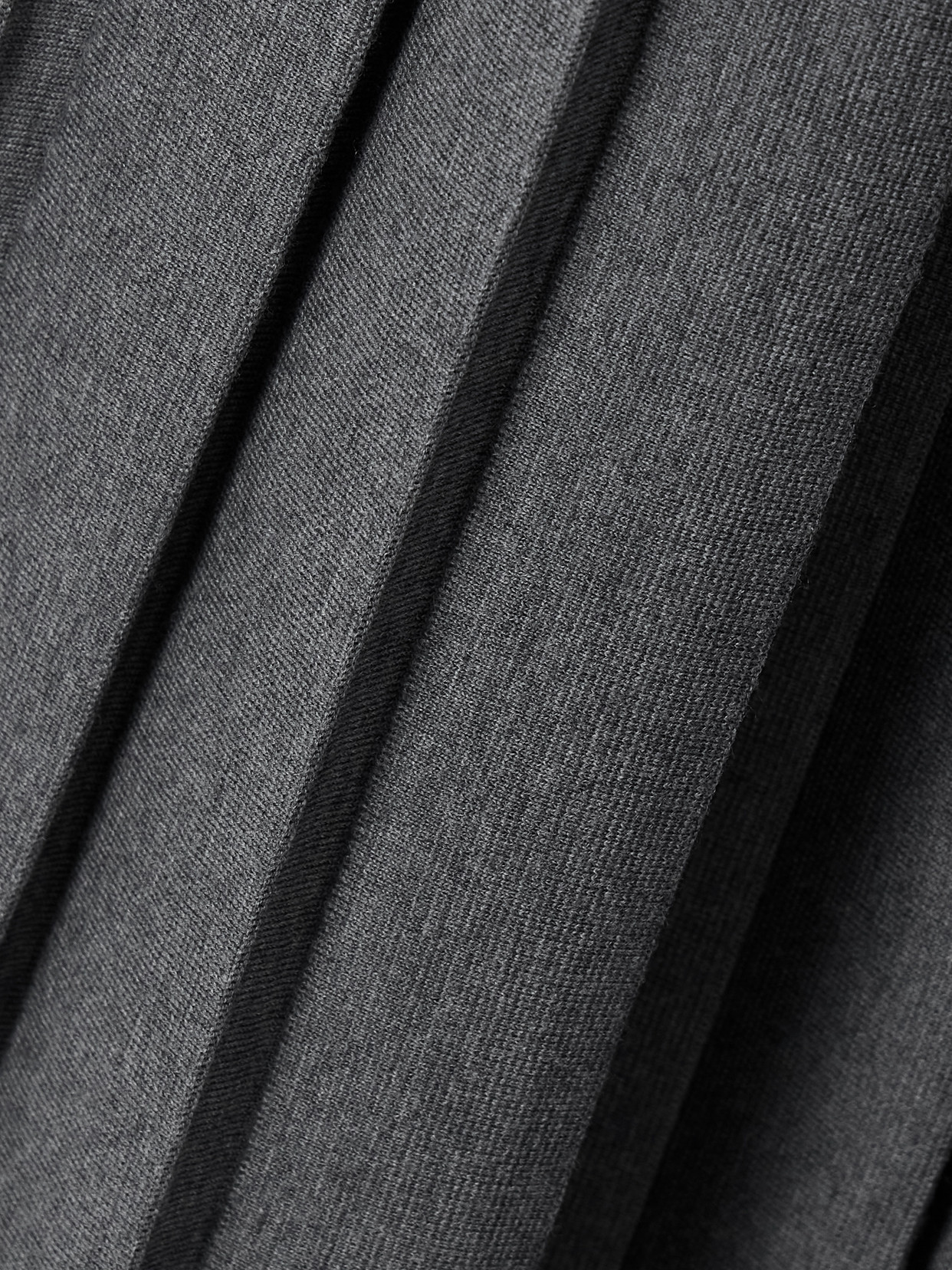 Shop Khaite Elio Pleated Pointelle-trimmed Wool-blend Midi Dress In Gray